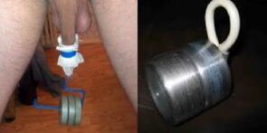 Întinzându -se cu o încărcătură de penis